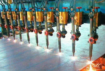 NC flame cutting.